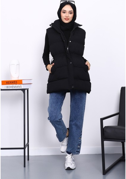 Siyah Bel Lastikli Cepli Şişme Yelek fiyatları