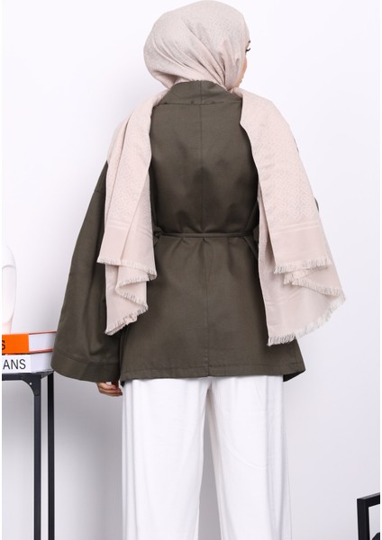 Haki Cepli İp Detaylı Kanvas Ceket fırsatları