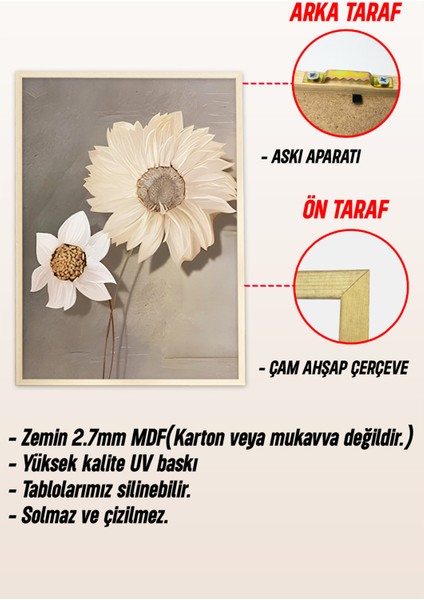 🌻 Gold Detaylı 3’lü Çerçeveli Mdf Tablo Seti 🌿 CRV1140 23 x 32