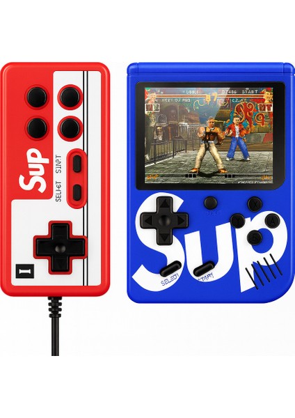 Retro El Konsolu – 400 Oyun, Tv Bağlantılı, 2 Kişilik, 3inç” Ekranlı Taşınabilir Mini Oyun Konsolu Lacivert