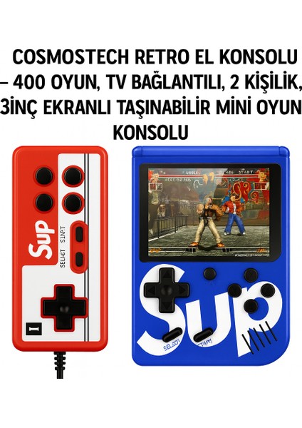 Retro El Konsolu – 400 Oyun, Tv Bağlantılı, 2 Kişilik, 3inç” Ekranlı Taşınabilir Mini Oyun Konsolu Lacivert fiyatları