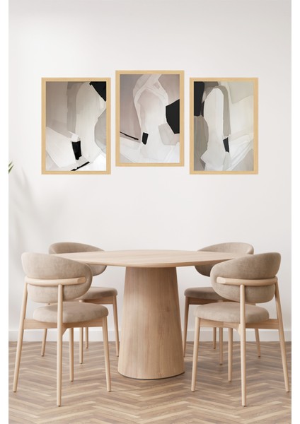 🖼️ Modern Soyut Minimalist Tablo Seti – 3’lü Çerçeve Görünümlü Duvar Dekoru🌟 CRVS1144 13 x 17 fiyatları