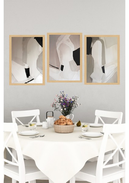 🖼️ Modern Soyut Minimalist Tablo Seti – 3’lü Çerçeve Görünümlü Duvar Dekoru🌟 CRVS1144 13 x 17 indirimleri