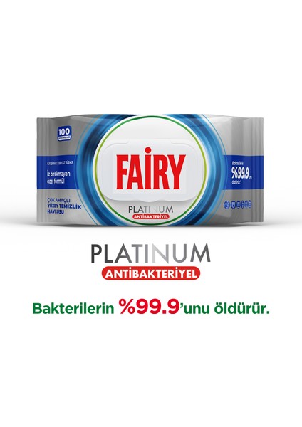 Platinum Antibakteriyel Yüzey Temizlik Havlusu 100 Yaprak 3 Adet | Beyaz Sirke & Karbonat fiyatları