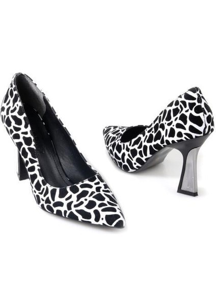 Dnz 03014 8,5 cm Topuklu Kadın Desenli Stiletto Ayakkabı indirimleri