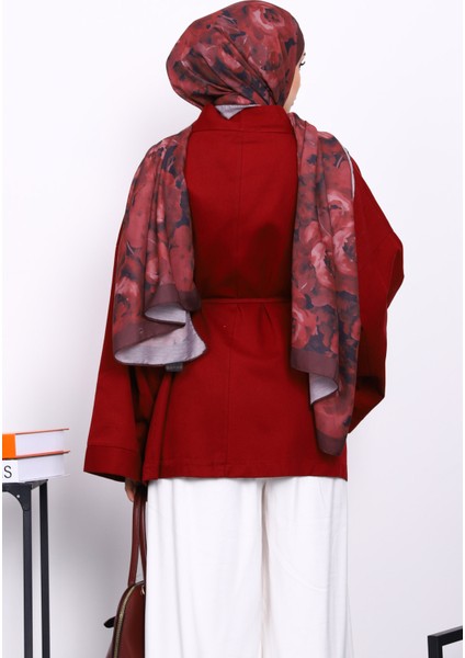 Bordo Cepli İp Detaylı Kanvas Ceket fırsatları