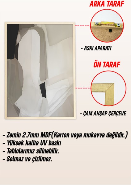 🖼️ Modern Tarzda Soyut Desenli 3'lü Ahşap Çerçeveli Tablo Seti🌿 CRV1144 23 x 32