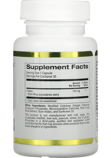 Fisetin With Novusetin Brain Cognitive 100 Mg 30 Veggie Caps fiyatları