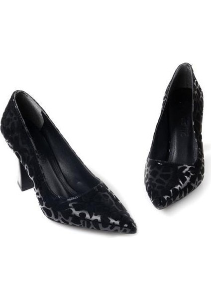 Dnz 03014 8,5 cm Topuklu Kadın Desenli Stiletto Ayakkabı
