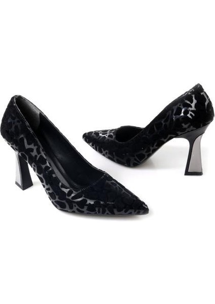 Dnz 03014 8,5 cm Topuklu Kadın Desenli Stiletto Ayakkabı fırsatları