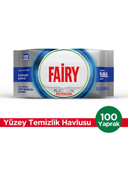 Platinum Antibakteriyel Yüzey Temizlik Havlusu 100 Yaprak | Beyaz Sirke & Karbonat