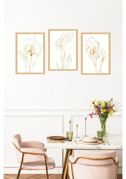 🌿 Zarif Beyaz Zambaklar Temalı 3’lü Tablo Seti – Modern Çerçeve Görünümlü Duvar Dekoru🌟 CRVS1139 13 x 17 fırsatları