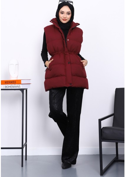 Bordo Bel Lastikli Cepli Şişme Yelek fiyatları