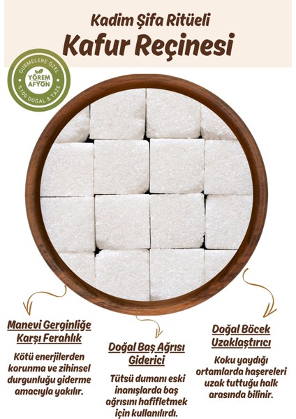 Yörem Afyon Kadim Şifa Ritüellerinin Ferahlatıcı Kristali Doğal Kafur Reçinesi Kafirun (C. Camphora) | 1 Pkt 14GR. fiyatları