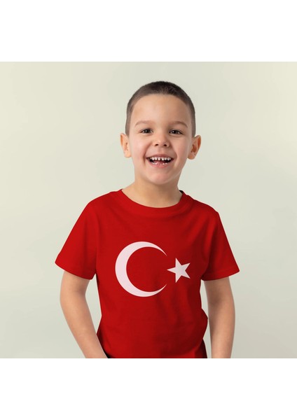 Unisex 23 Nisan 29 Ekim 19 Mayıs Gösteri Kostüm ve Türk Bayraklı Ay Yıldızlı Tişört