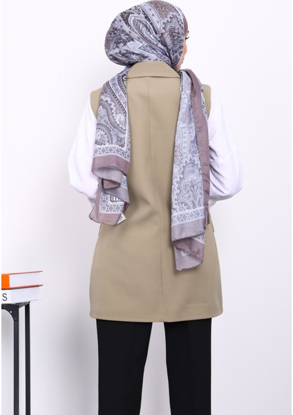 Açık Haki Kravuze Yaka Astarlı Yelek fırsatları