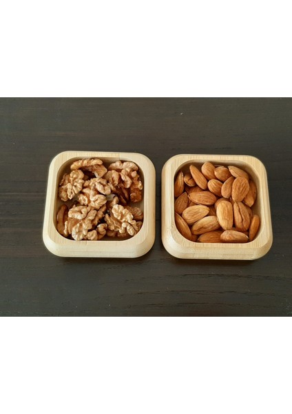 2 Adet Bambu Çerez Kasesi Bambu Kuruyemiş Tabağı- Kare fırsatları