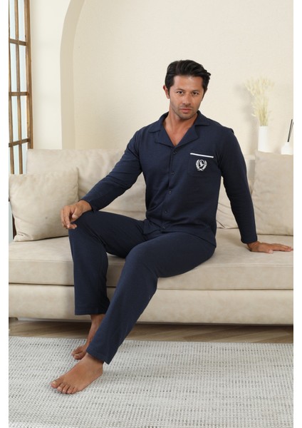 Flk 7000 Boydan Düğmeli Kışlık Iki Iplik Kalın Kumaş Erkek Ev Pijama Takımı fiyatları