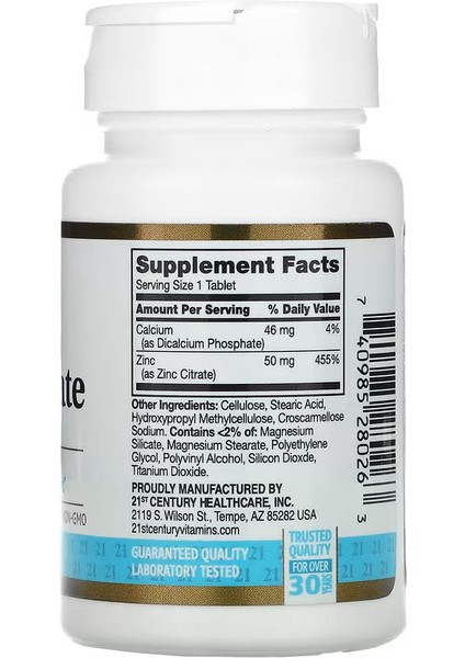 Zinc Citrate 50 Mg 60 Tablets fiyatları