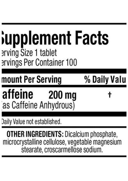 Caffeine 200 Mg 100 Tablet fiyatları