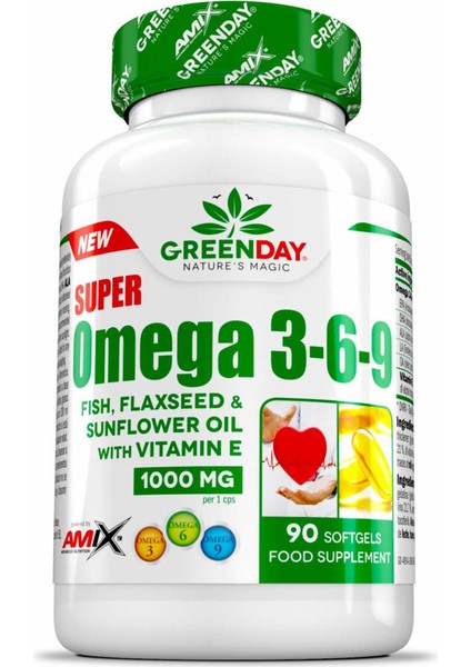Greenday Super Omega 3 / 3-6-9 / 90 Soft