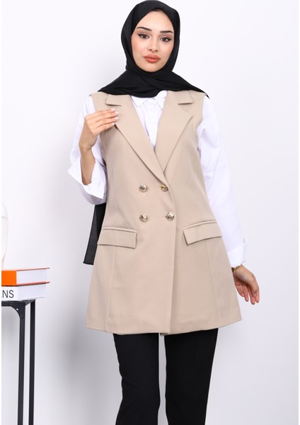 Taş Kravuze Yaka Astarlı Yelek