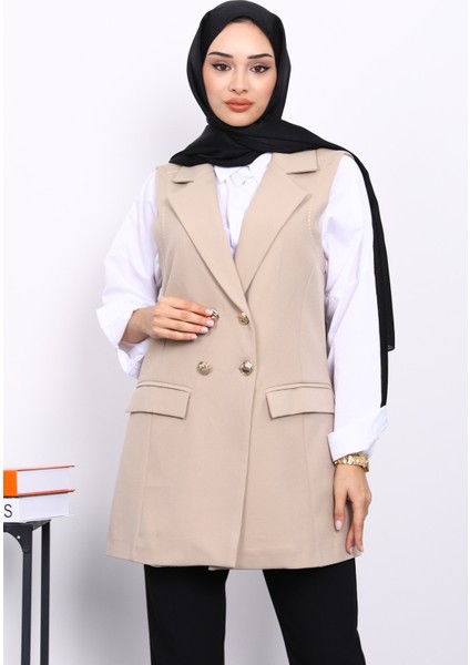 Taş Kravuze Yaka Astarlı Yelek modelleri