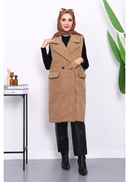 Vizon Kruvaze Yaka Astarlı Kaşe Yelek fiyatları