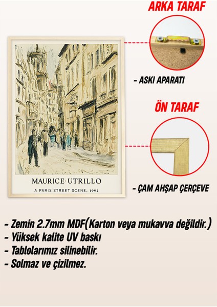 🌿 Van Gogh & Matisse & Utrillo Temalı 3’lü Çerçeveli Dekoratif Tablo Seti🌿 CRV1159 23 x 32