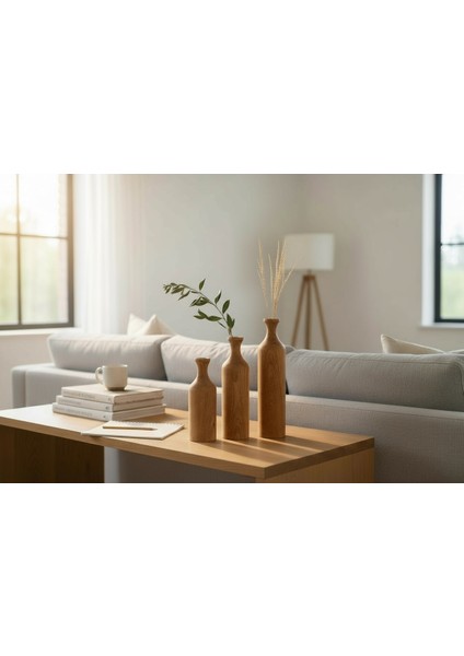 3'lü Ahşap Vazo Seti indirimleri