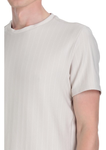 Taş Regular Fit Çizgili Bisiklet Yaka Tişört fırsatları