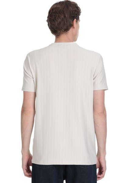 Taş Regular Fit Çizgili Bisiklet Yaka Tişört indirimleri