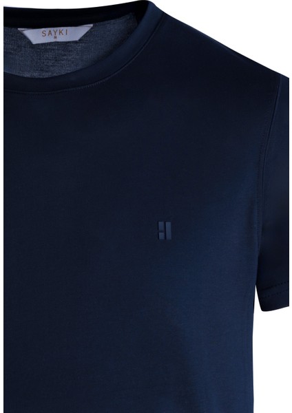 Lacivert Regular Fit Bisiklet Yaka Tişört fiyatları