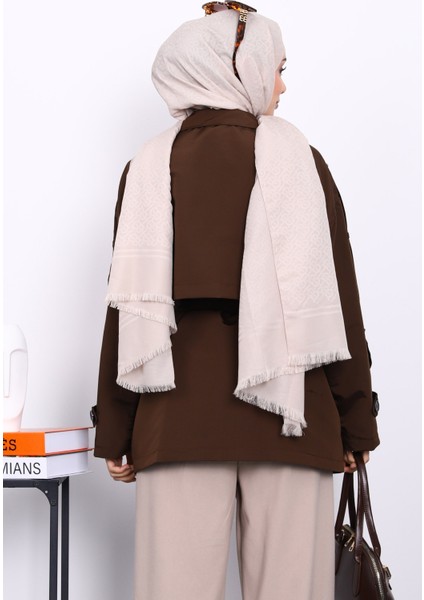 Kahverengi Kruvaze Yaka Astarlı Kısa Trençkot fırsatları