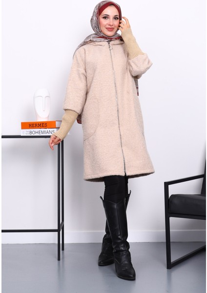 Vizon Fermuarlı Yün Kaşe Kaban fiyatları