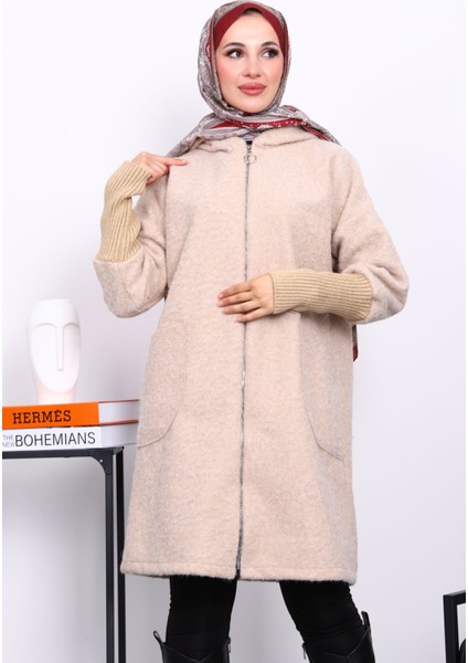 Vizon Fermuarlı Yün Kaşe Kaban modelleri