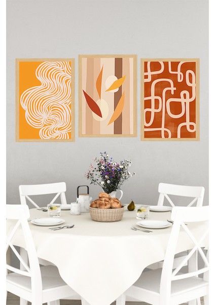 🍁 Modern Turuncu Tonlarında 3’lü Tablo Seti – Çerçeve Görünümlü 🌟 CRVS1155 13 x 17 indirimleri