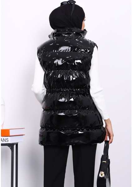 Siyah Fermuarlı Şişme Rugan Yelek fırsatları