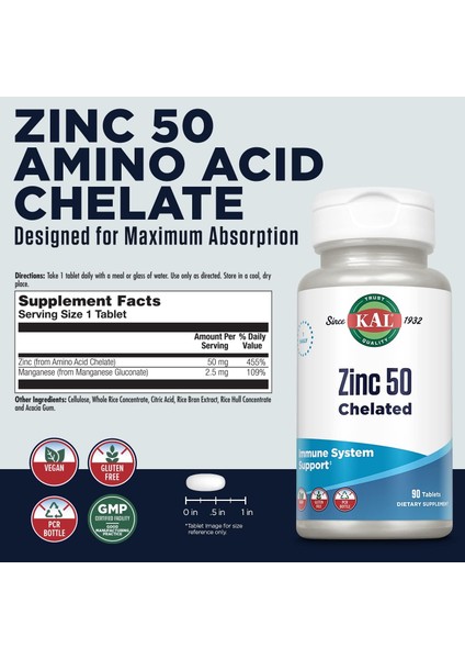 Zinc Çinko 50MG 90 Tablet
