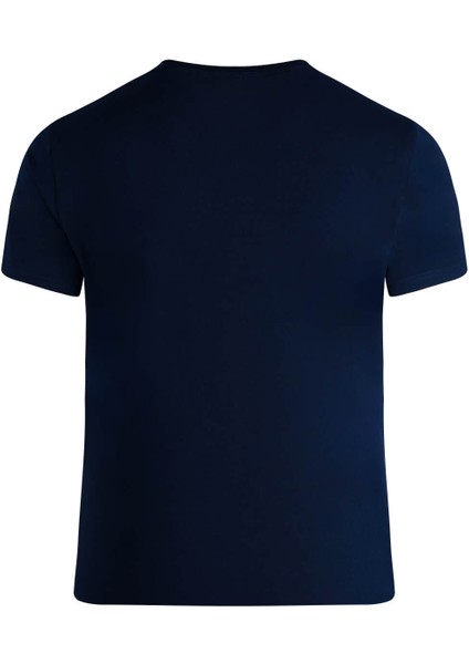 Lacivert Regular Fit Bisiklet Yaka Pamuklu Tişört