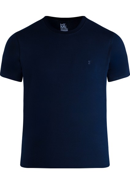 Lacivert Regular Fit Bisiklet Yaka Pamuklu Tişört modelleri