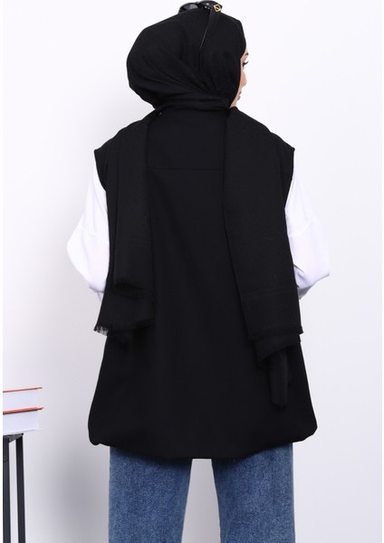 Siyah Fermuarlı Oversize Astarlı Yelek fırsatları