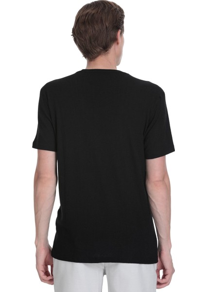 Siyah Regular Fit Bisiklet Yaka Tişört indirimleri