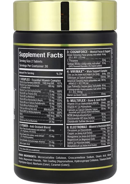 Vıtaform Premium Multi Vitamin For Men 60 Tablet fiyatları