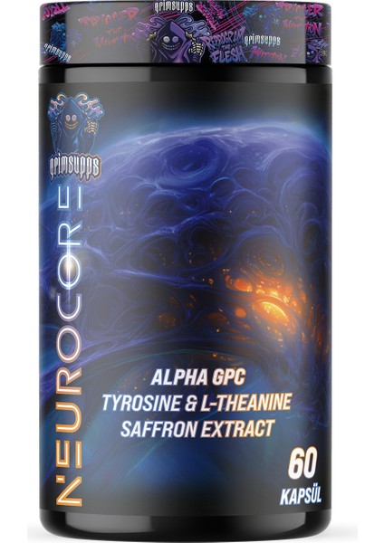 Neuro Core Nootropic Memory Alpha Gpc & Tirozin & Saffron & Theanine & Tyrosine 60 Kapsül