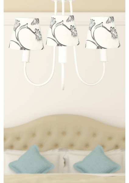 Elina 3.lü Avize Beyaz No:05