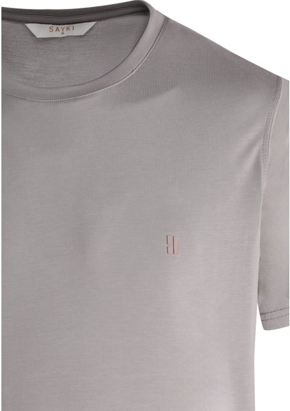 Gri Regular Fit Bisiklet Yaka Tişört fiyatları