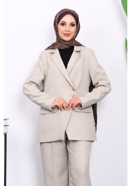 Mint Yeşili Düğmeli Ceket Pantolonlu Takım modelleri