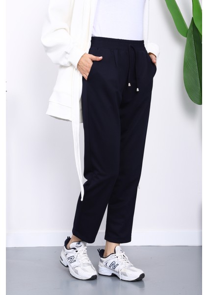 Lacivert Beli Lastikli Cepli Double Pantolon fiyatları