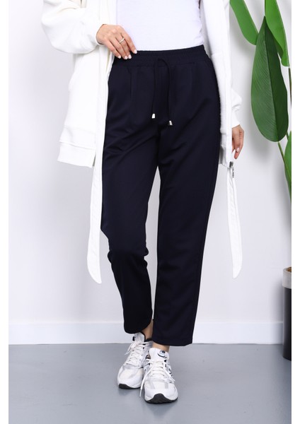 Lacivert Beli Lastikli Cepli Double Pantolon fırsatları